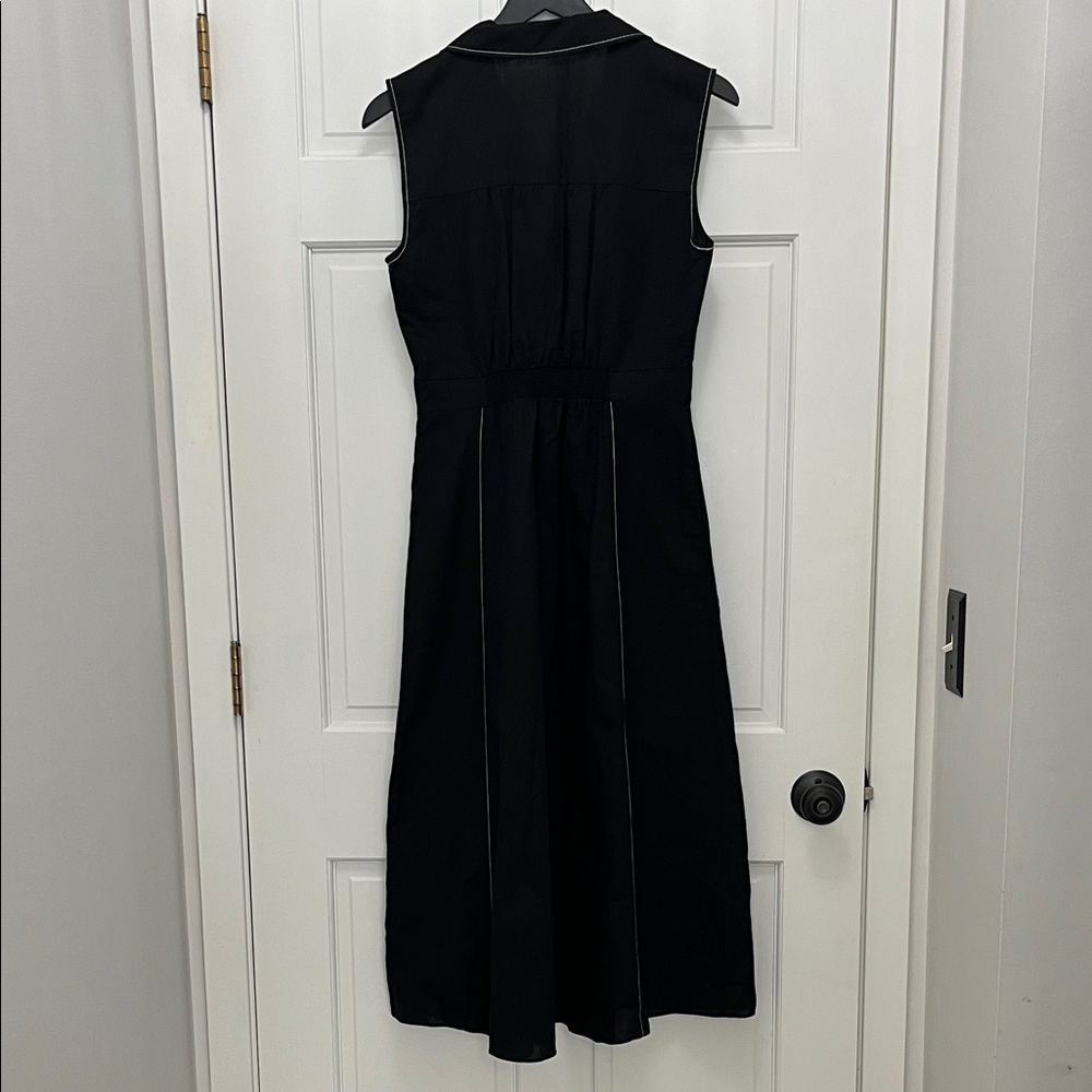 Zara Linen Cotton Sleeveless Maxi Shirt Dress - Size XS - Picture 7 of 12